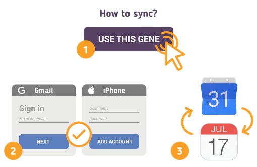 Sync Gmail Calendar with iPhone Calendar using Free SyncGene service