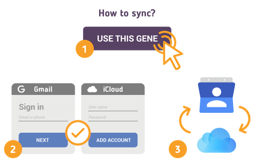 Sync Gmail Contacts with iCloud using Free SyncGene service