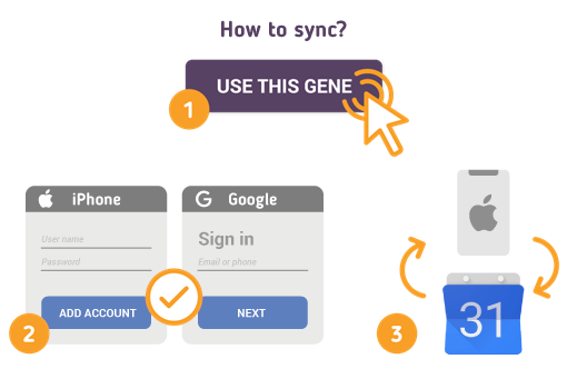 Sync iPhone with Google Calendar using Free SyncGene service