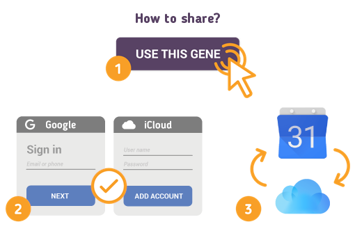 Share Google Calendar with iCalendar using SyncGene service