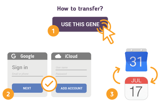 Transfer Google Calendar to iCal with Free SyncGene service